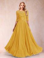 Freya Claire Gold back view mother of the bride dress
