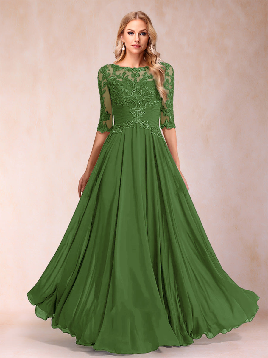 Freya Claire Olive Green front view mother of the bride dress