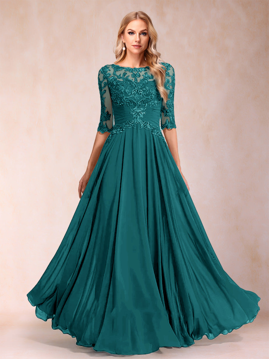 Freya Claire Peacock front view mother of the bride dress