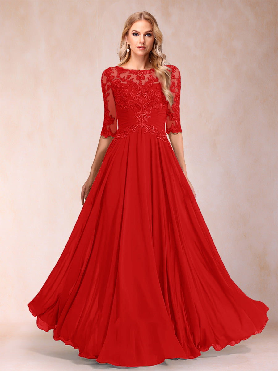 Freya Claire Red front view mother of the bride dress
