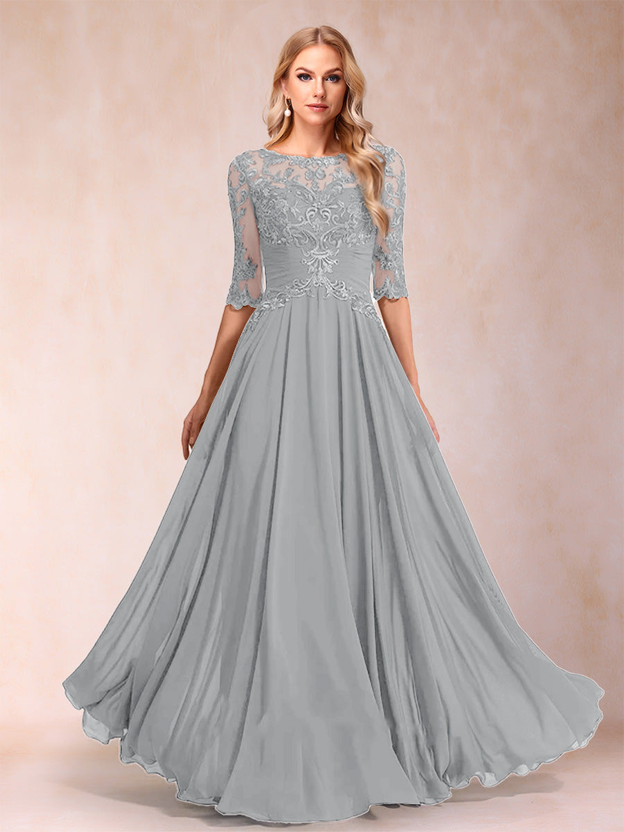 Freya Claire Silver front view mother of the bride dress
