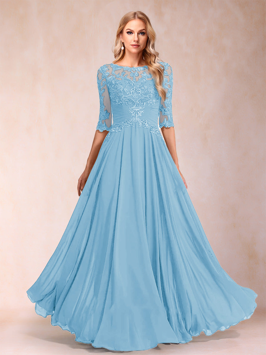 Freya Claire Sky Blue side view mother of the bride dress