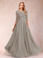 Freya Claire Taupe front view mother of the bride dress