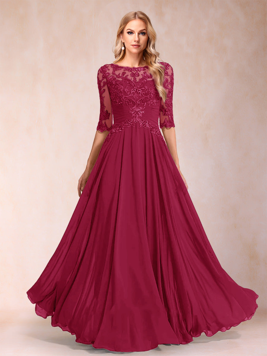 Freya Claire Burgundy side view mother of the bride dress