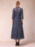 Jacquetta Dove Dusty Blue back view mother of the bride dress