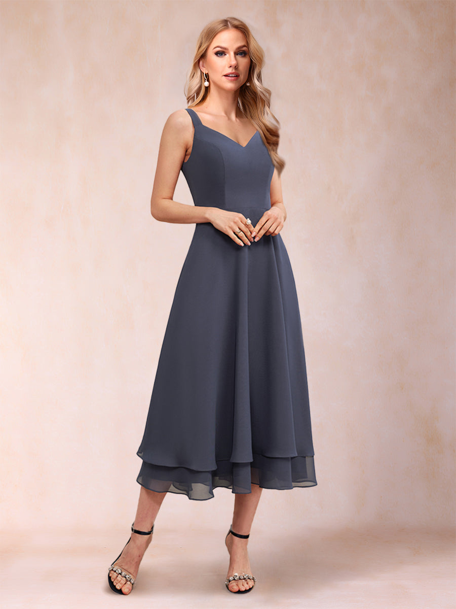 Delphine Dusty Blue side view wedding guest dress