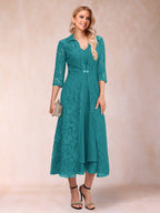 Delphine Turquoise front view wedding guest dress
