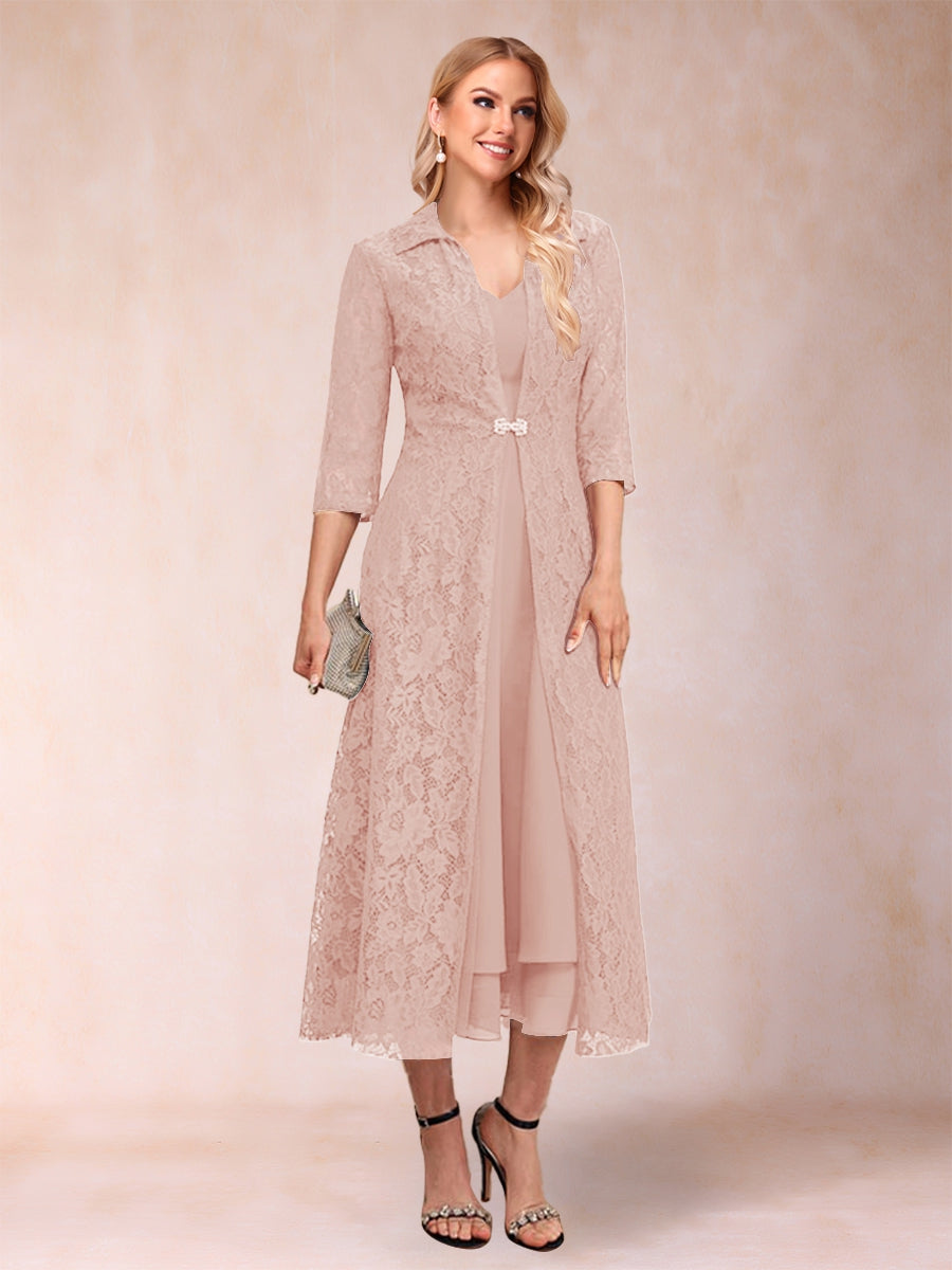 Jacquetta Dove Blush front view mother of the bride dress