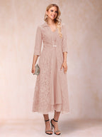 Jacquetta Dove Blush front view mother of the bride dress