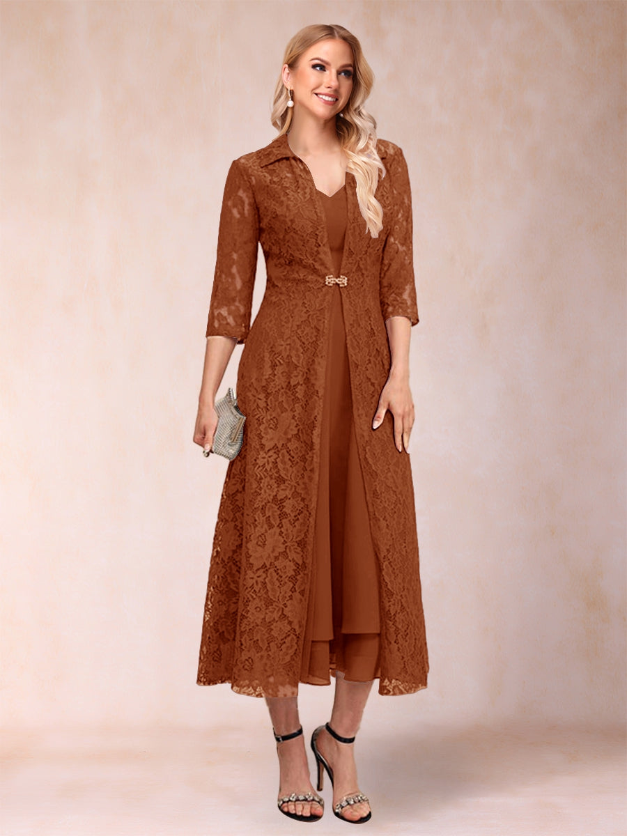 Jacquetta Dove Burnt Orange front view mother of the bride dress