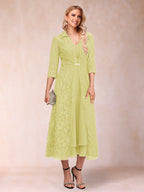 Jacquetta Dove Daffodil front view mother of the bride dress