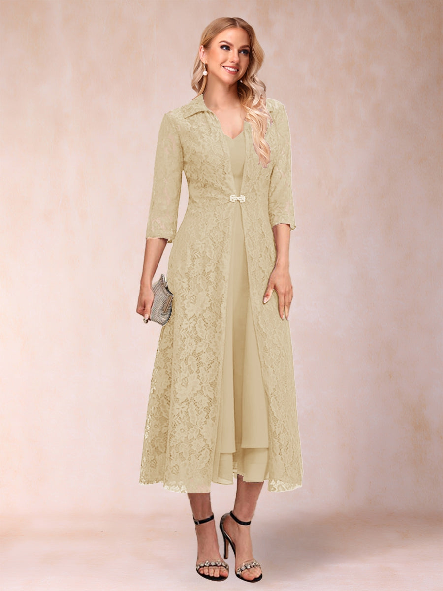 Jacquetta Dove Champagne back view mother of the bride dress