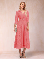 Jacquetta Dove Coral back view mother of the bride dress