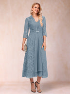 Delphine Dusty Blue fabric detail wedding guest dress