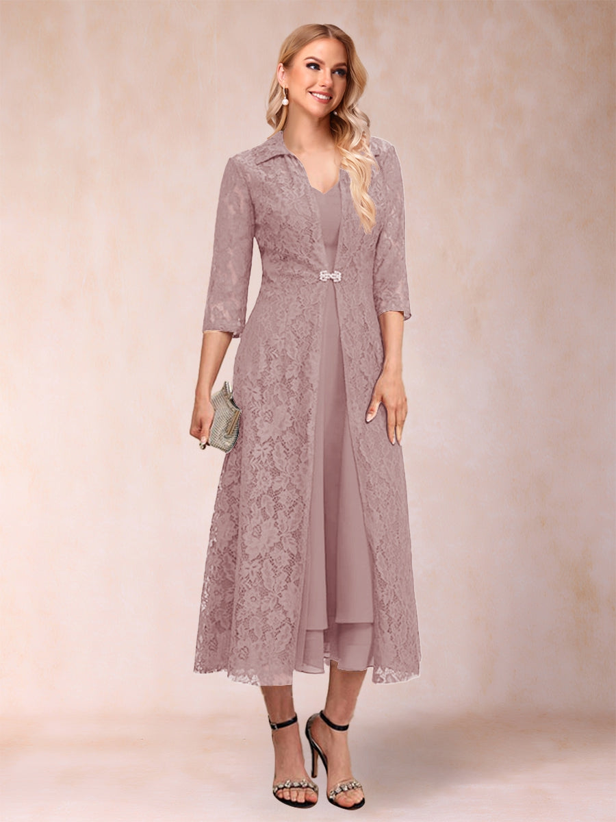 Delphine Dusty Rose front view wedding guest dress