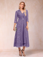 Delphine Wisteria front view wedding guest dress