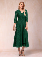 Jacquetta Dove Emerald front view mother of the bride dress