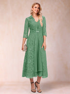 Delphine Eucalyptus front view wedding guest dress