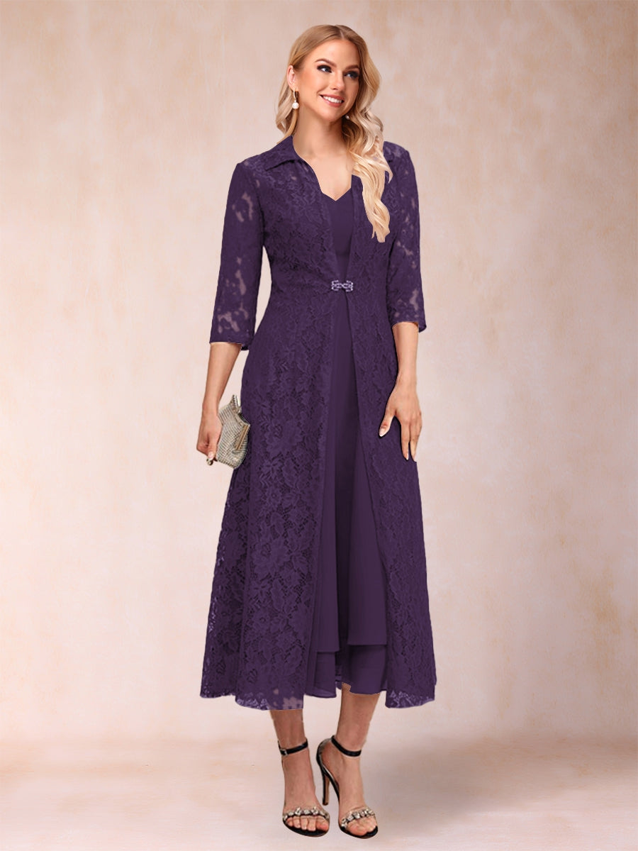 Delphine Grape front view wedding guest dress