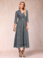 Jacquetta Dove Grey front view mother of the bride dress