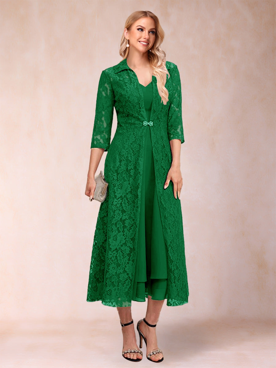 Delphine Forest Green front view wedding guest dress