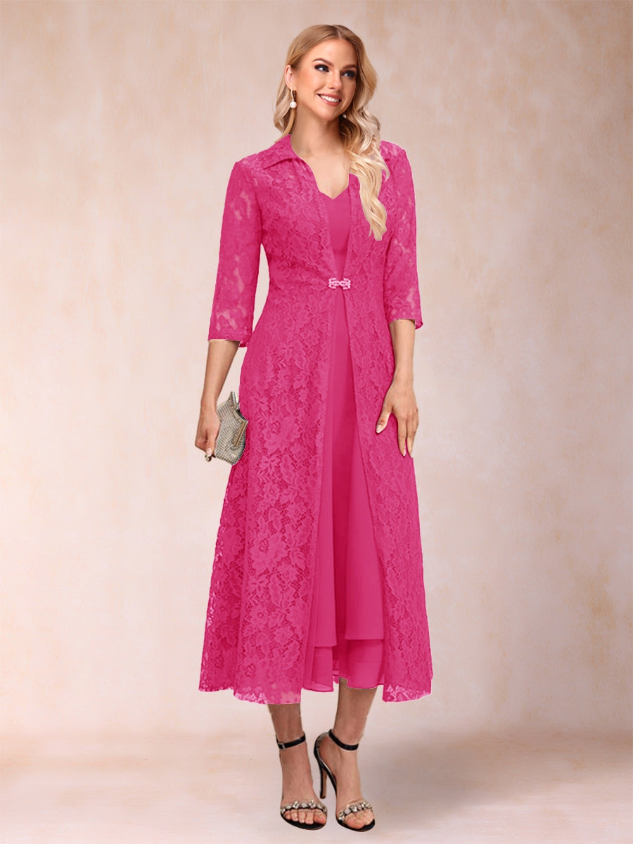 Delphine Hot Pink front view wedding guest dress