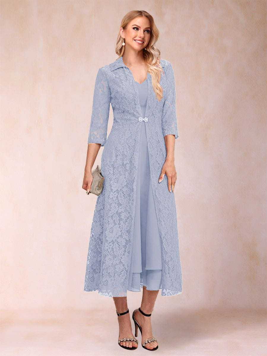 Jacquetta Dove Lavender front view mother of the bride dress