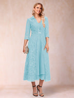 Delphine Sky Blue back view wedding guest dress