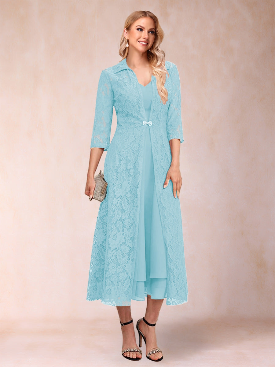 Jacquetta Dove Sky Blue back view mother of the bride dress