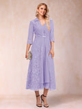 Jacquetta Dove Lilac front view mother of the bride dress