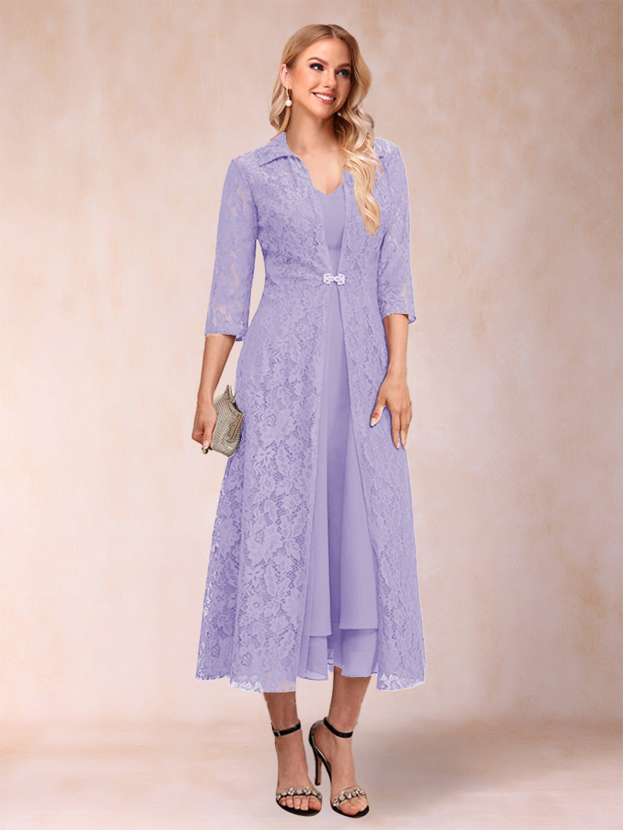 Jacquetta Dove Lilac front view mother of the bride dress