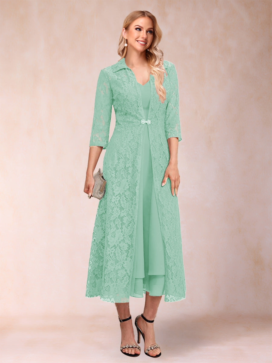 Delphine Mint Green front view wedding guest dress