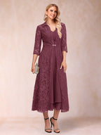 Delphine Plum back view wedding guest dress