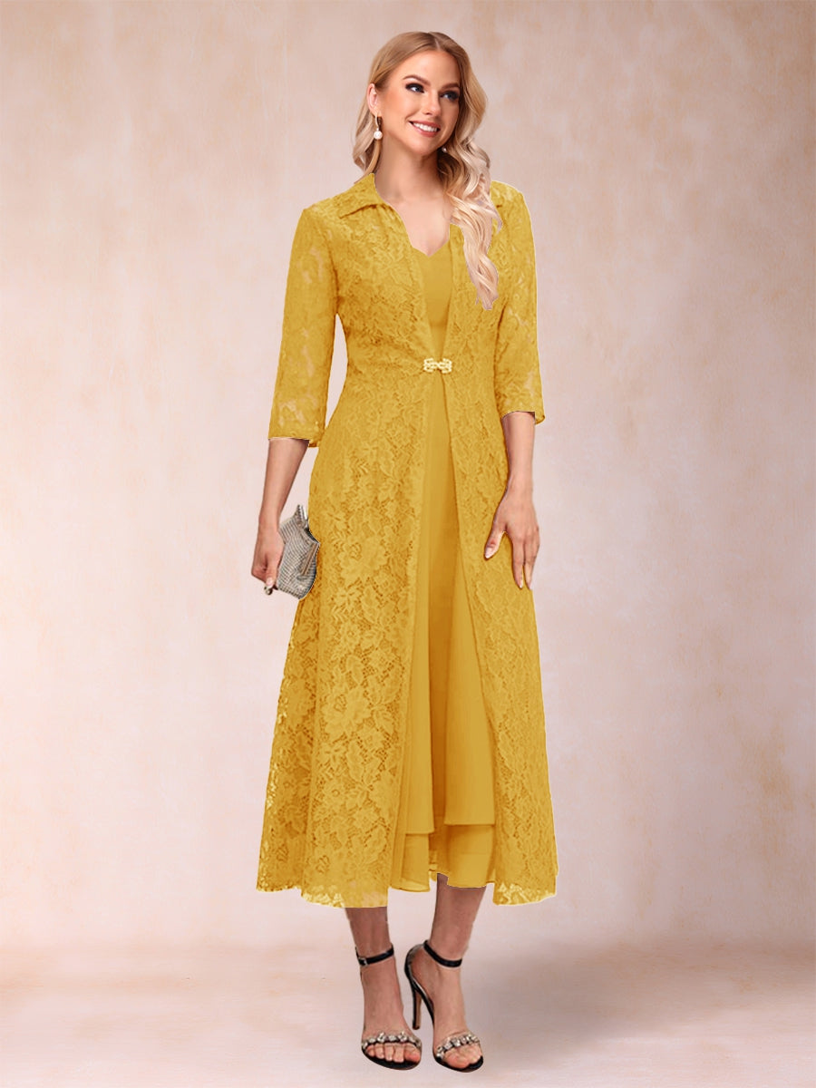 Jacquetta Dove Gold back view mother of the bride dress