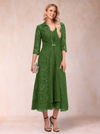 Delphine Olive Green front view wedding guest dress