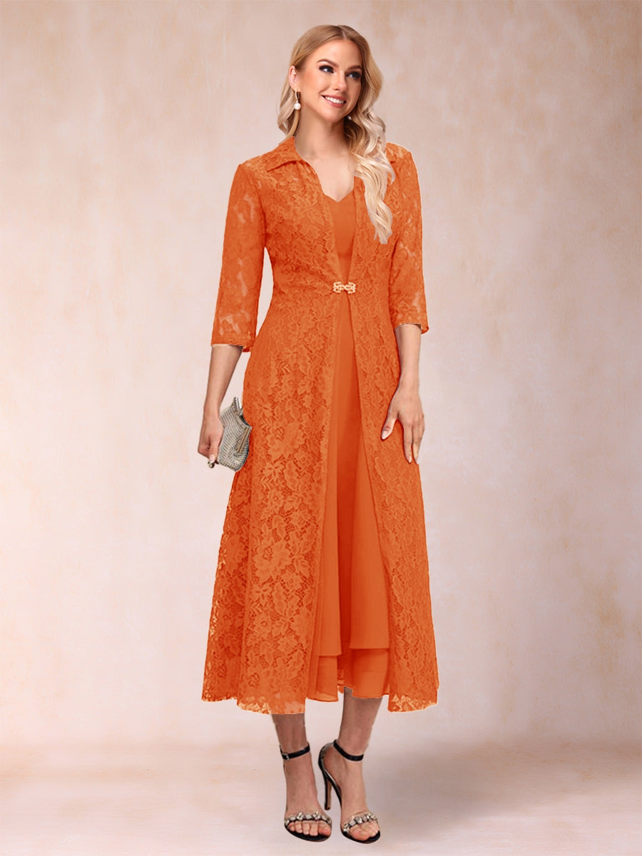 Jacquetta Dove Orange front view mother of the bride dress