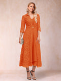 Jacquetta Dove Orange front view mother of the bride dress