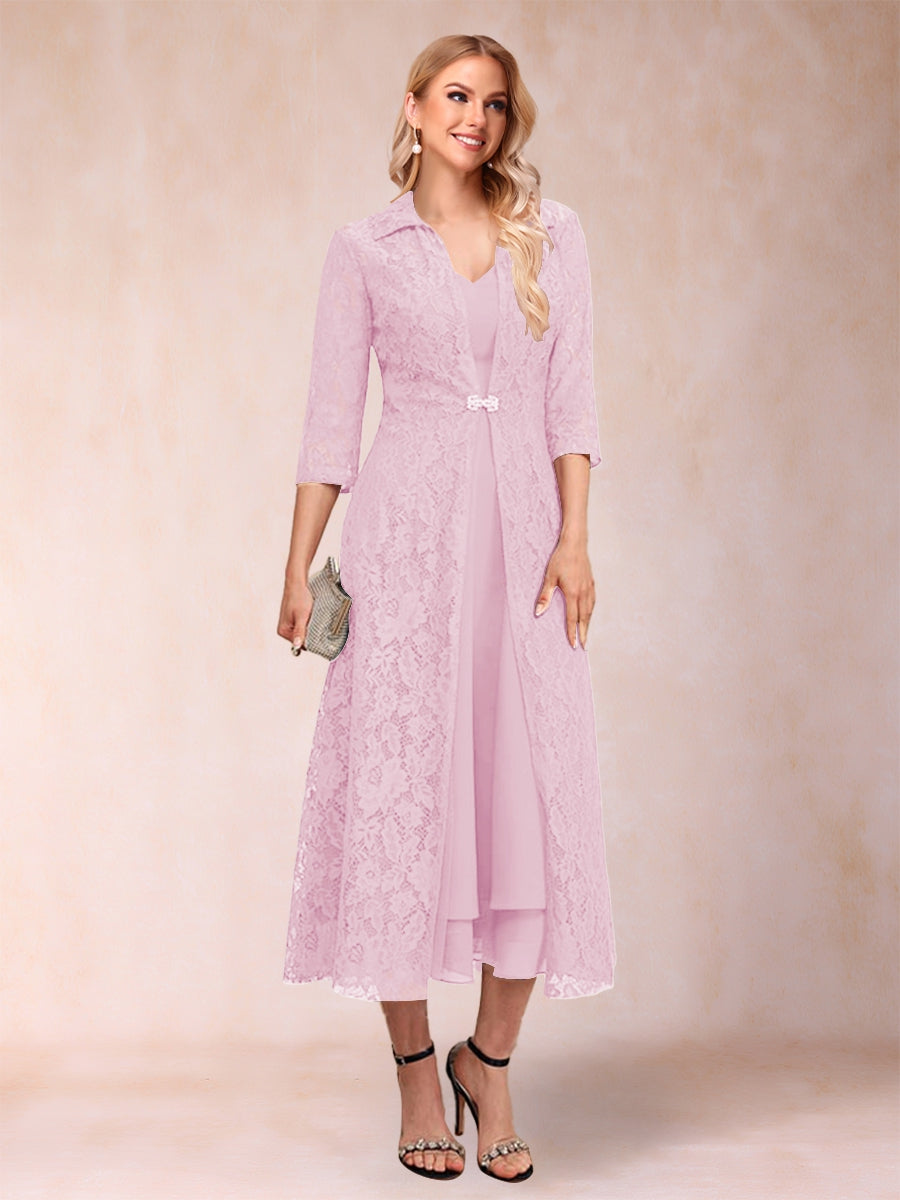 Delphine Rose Pink front view wedding guest dress