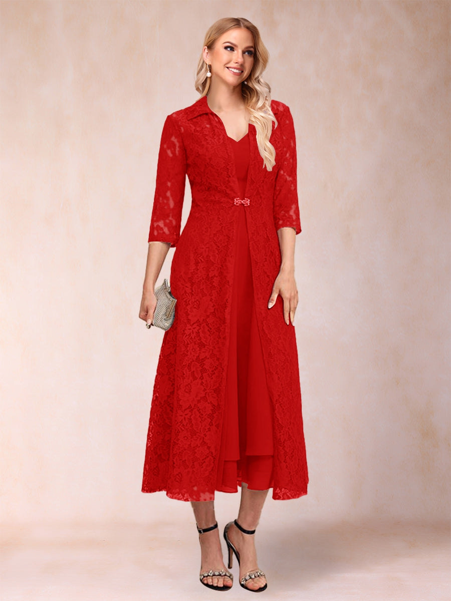 Delphine Red front view wedding guest dress