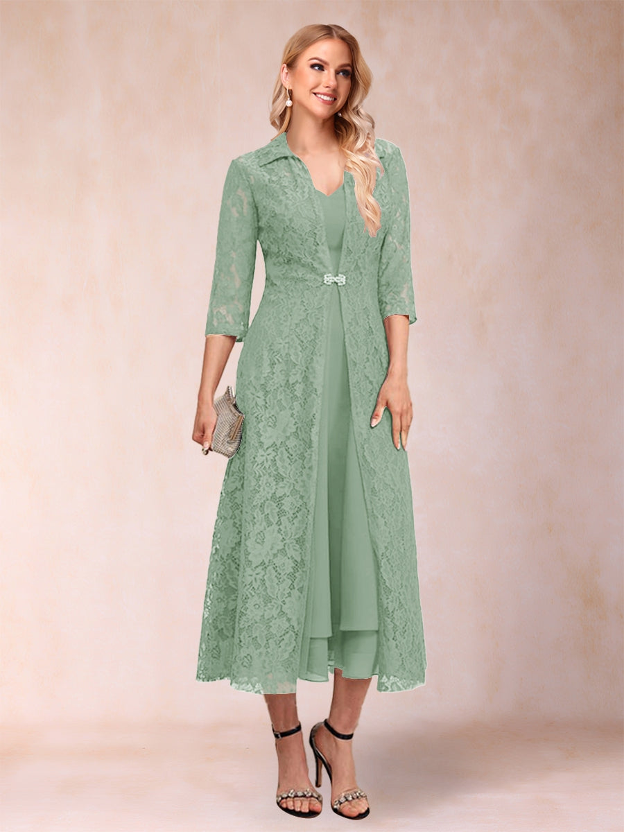 Delphine Sage Green front view wedding guest dress