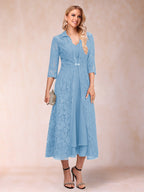 Delphine Sky Blue side view wedding guest dress