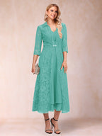 Delphine Pool Blue back view wedding guest dress