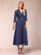 Jacquetta Dove Dusty Blue hem detail mother of the bride dress
