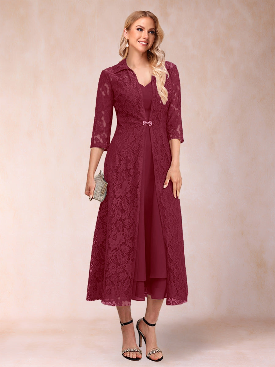 Jacquetta Dove Burgundy side view mother of the bride dress