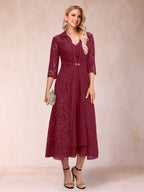 Jacquetta Dove Burgundy side view mother of the bride dress