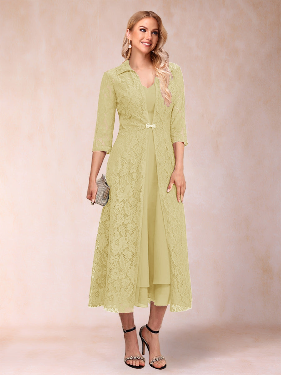 Jacquetta Dove Yellow front view mother of the bride dress