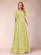 Florence Celeste Daffodil front view mother of the bride dress