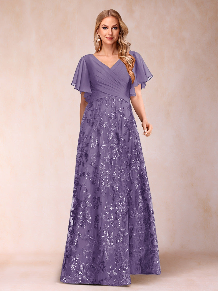 Florence Celeste Wisteria front view mother of the bride dress