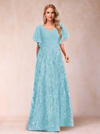 Florence Celeste Sky Blue back view mother of the bride dress