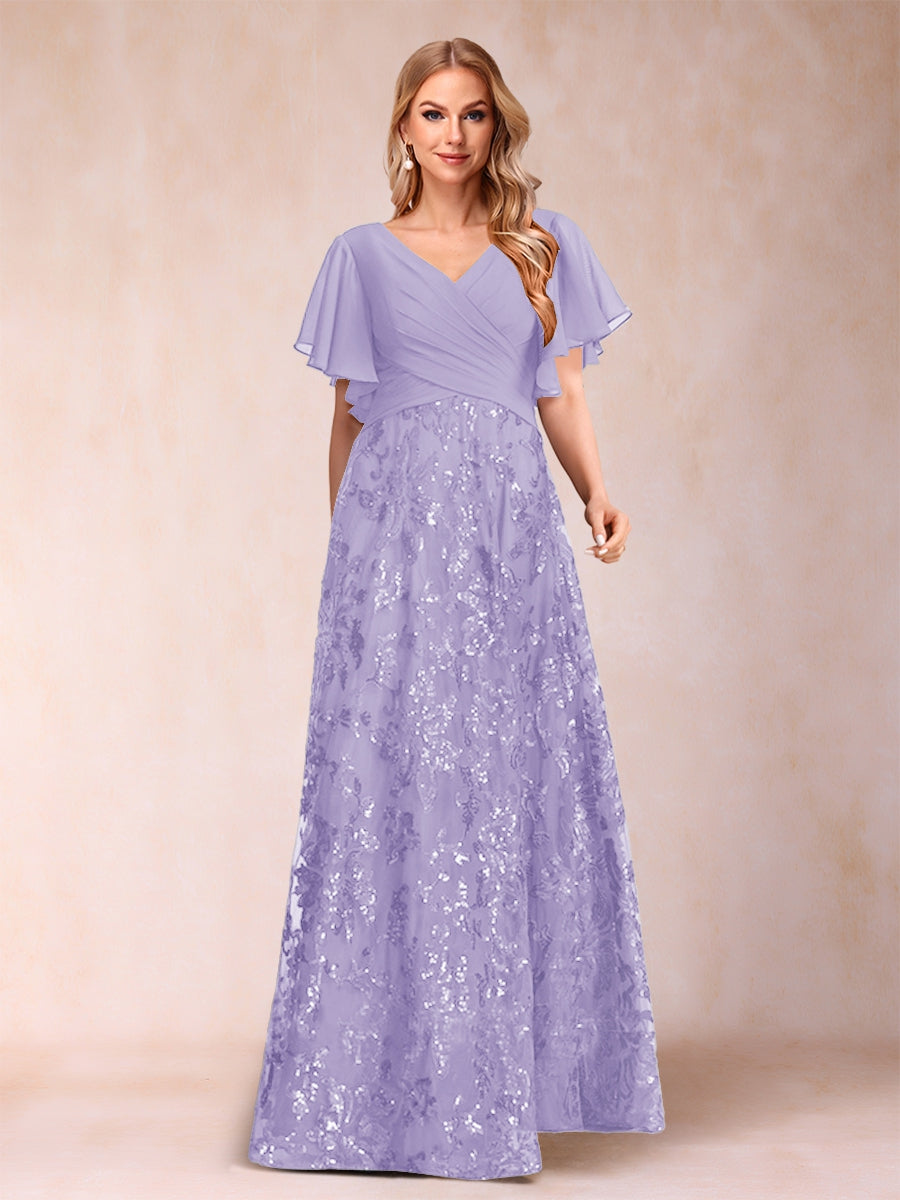 Florence Celeste Lilac back view mother of the bride dress